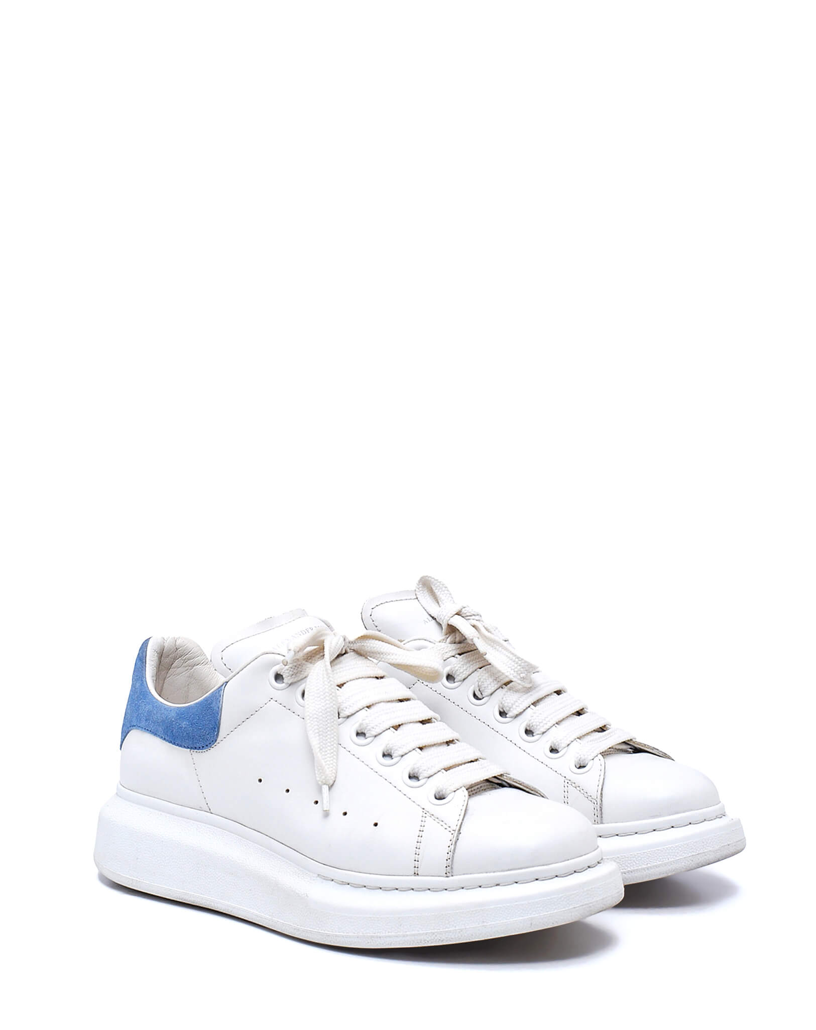 Alexander McQueen- White Leather&Blue Suede Oversized Sneakers /40,5